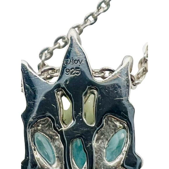 D'Joy Sterling Silver Multi Gemstone Cross Pendant-20'' Italy Chain-Rainbow-Bold - Picture 8 of 10